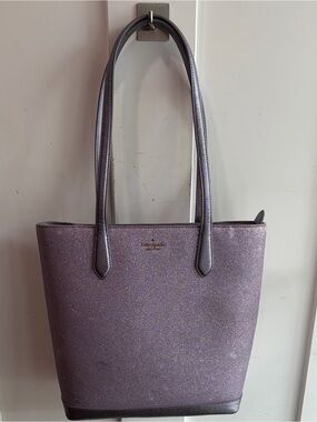 Authenticated Kate Spade Metallic Lavender Tote Bag